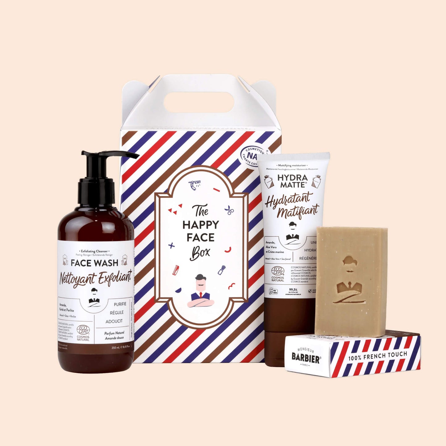 Coffret Soin Visage pour Homme HAPPY FACE par Monsieur BARBIER - Face