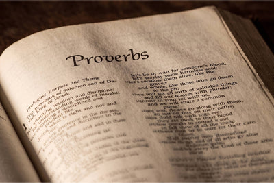 Livre ancien de proverbes ouvert — proverbes de barbiers