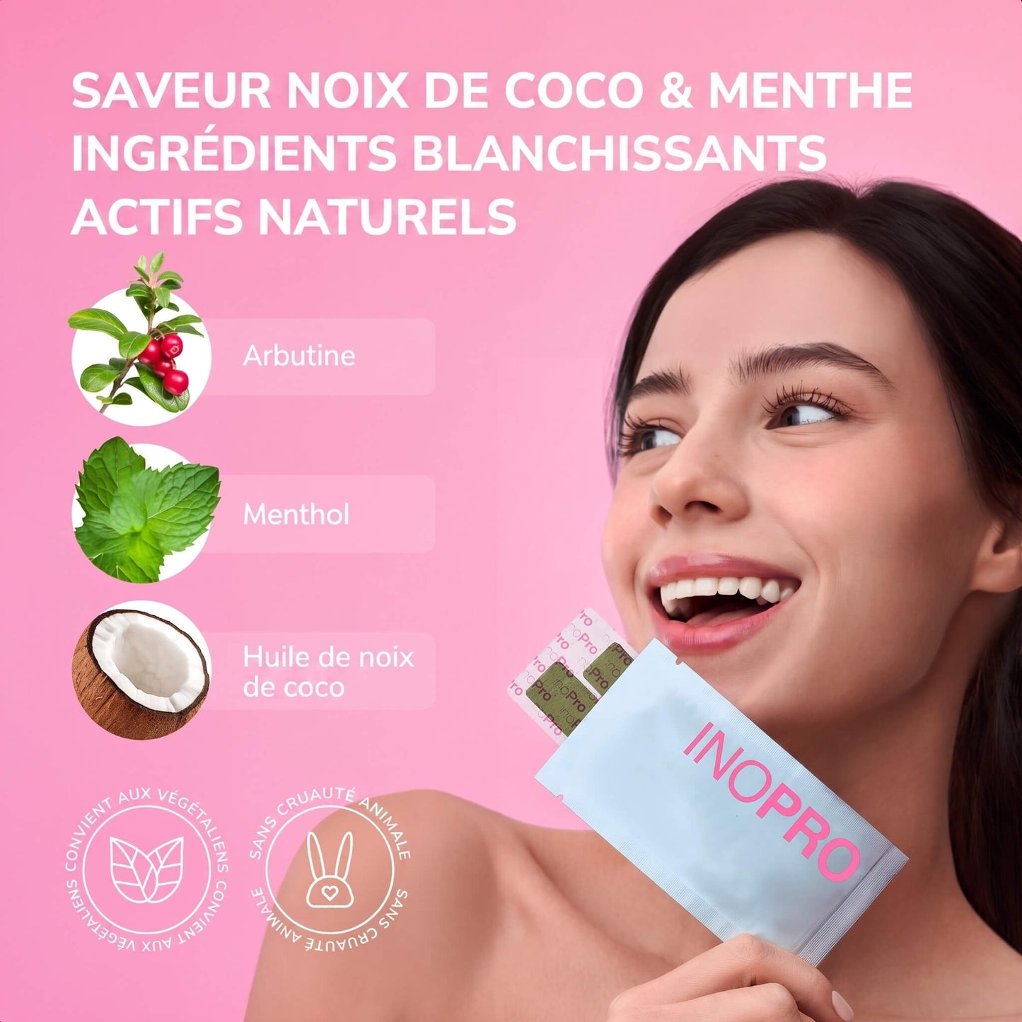 Ingrédients naturels INOPRO Innovative : arbutine, menthol, huile de noix de coco