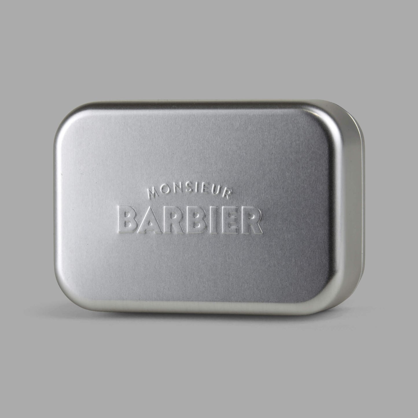Boîte à savon SOAP & GO de Monsieur BARBIER - photo du logo BARBIER embossé sur le couvercle