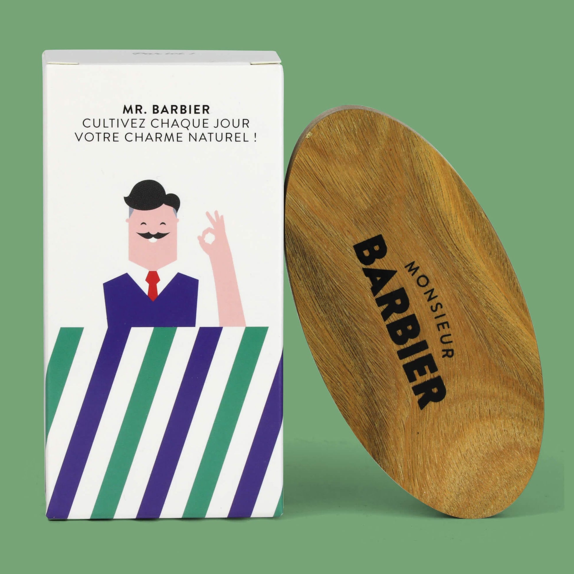 Brosse pour barbe homme en bois et poils naturels – Barber side.fr