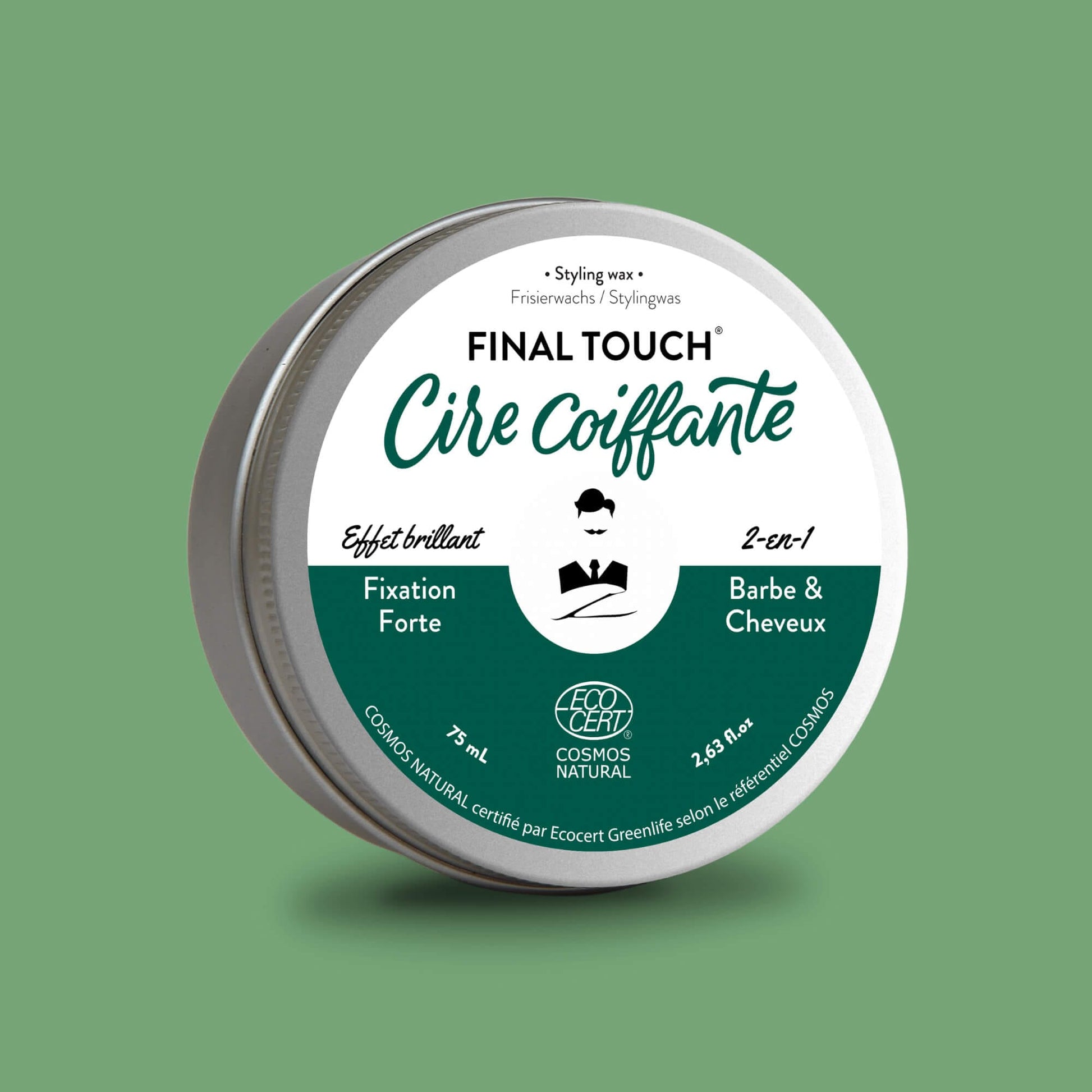 Cire Coiffante Barbe & Cheveux FINAL TOUCH par Monsieur BARBIER - de face  