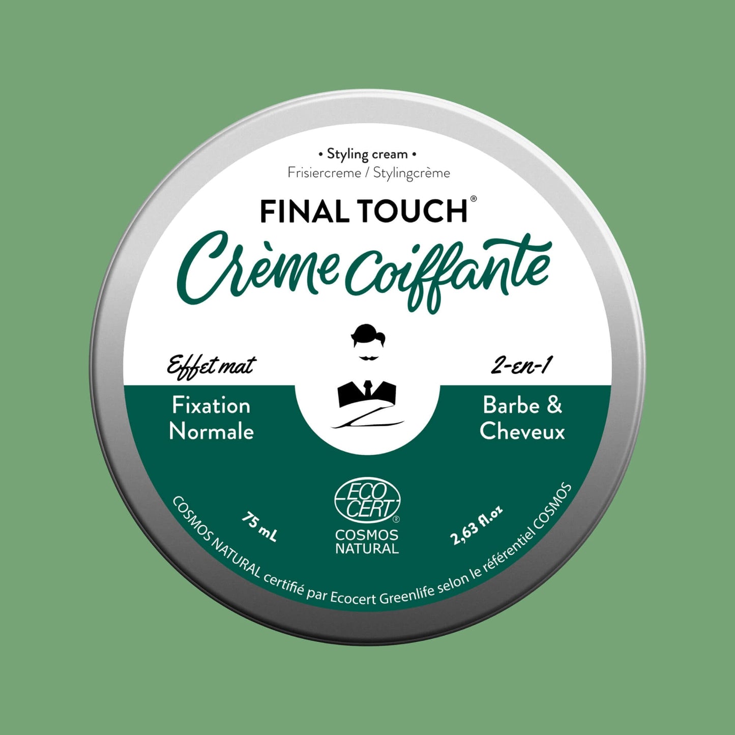 Crème Coiffante Barbe & Cheveux FINAL TOUCH par Monsieur BARBIER - couvercle